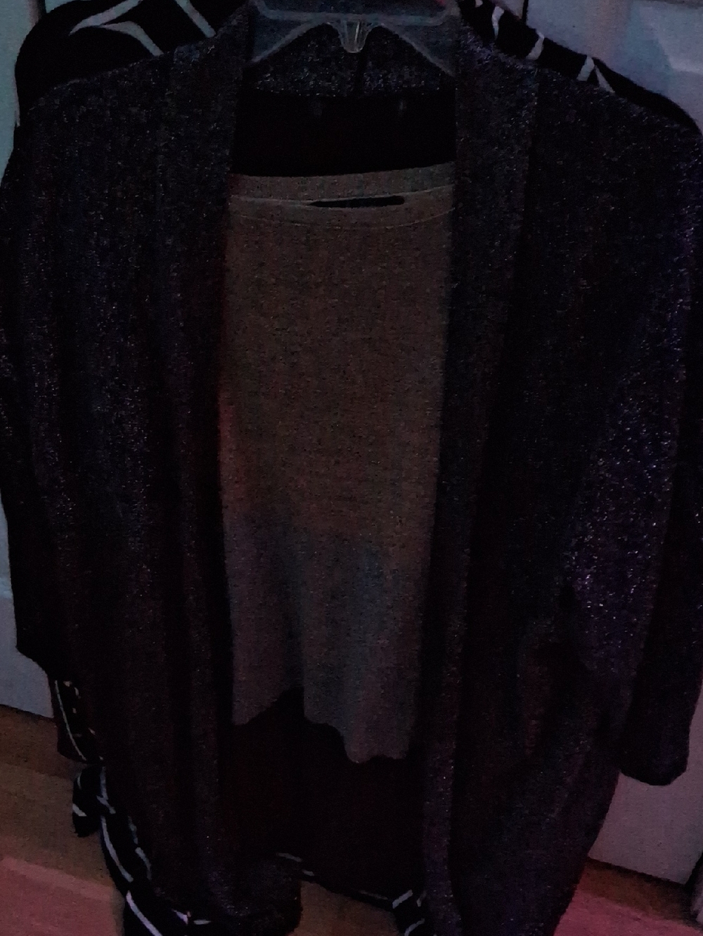 Designers Originals Black Shimmer Open-Front Cardigan